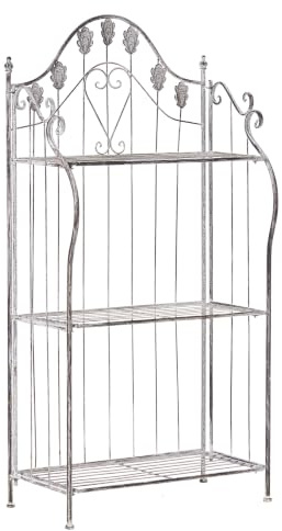 Beliani Regal Grau Eisen Metallregal für Pflanzen Freistehende Regale | Metall, Pulverbeschichtet, Benötigt keine Montage, Belastbarkeit 40 kg, Für den Außenbereich, 59 x 30 x 123 cm