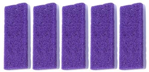 Lurrose Éliminateurs de Peau Dure 5 Pièces pour Pied en Pu Lavables, Lime à Peau Morte Portative pour Soin Quotidien des Pieds, Couleur Pourpre