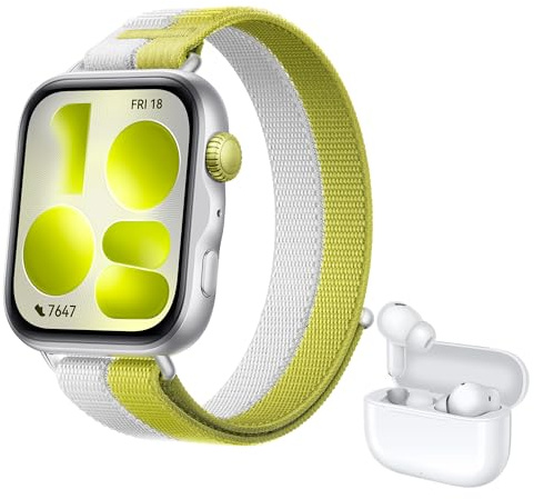 HUAWEI Watch FIT 5 Smartwatch+FreeBuds SE 4 Weiß, GPS, 1,82″ Display, Sportuhr mit Schlaftracker, NFC-Zahlung, Sturzerkennung, Gesundheitsmanagement, Bis zu 10 Tage Akku, 100+ Workouts, Silber