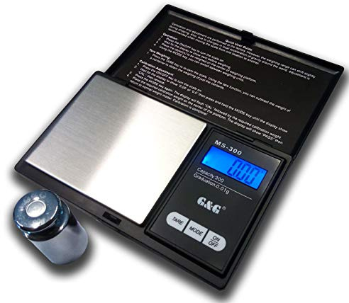 G&G MS Feinwaage Taschenwaage Digitalwaage Münzwaage Goldwaage Scale (100g/0.01+Kalibriergewicht, Schwarz)