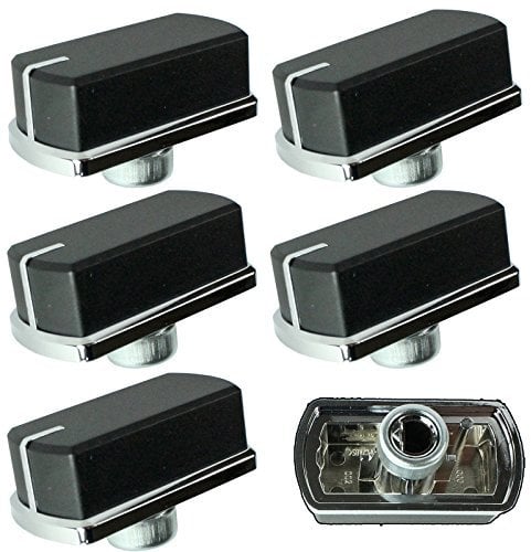 Belling Genuine Hob Oven Cooker Control Switch Knobs (Black/Silver, Pack of 6)