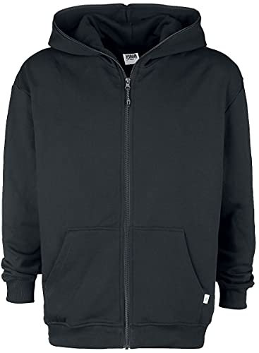 Urban Classics Felpa Organica con Cappuccio e Zip Intera, Nero, M Uomo