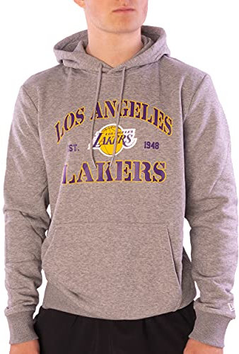 New Era – Felpa con cappuccio delle squadre delle leghe sportive americane NFL, NBA e MLB, edizione limitata, Los Angeles Lakers Light/Grey, XXL