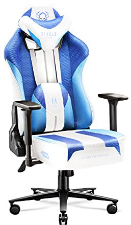 Diablo Gaming Stuhl Stoff X-Player 2.0 - Breite Sitzfläche - Gaming Chair mit 3D Armlehnen - Nacken/- Lendenkissen Wippfunktion - Bürostuhl 150 kg - Pc Gaming Stuhl Ergonomisch - Normal (L)