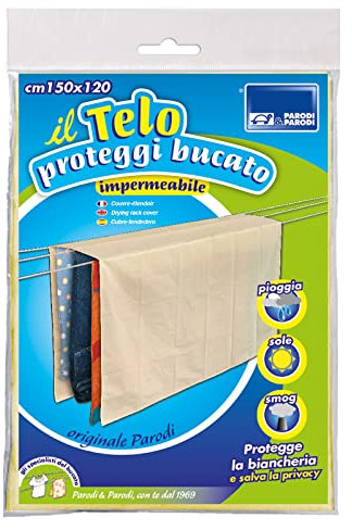 PARODI & PARODI Wäscheschutz, Wäscheleine, Wäscheleine, Größe 150 x 120 cm, Universal-Regenschutz, für elfenbeinfarbene Wäsche, wasserdicht und atmungsaktiv, 281