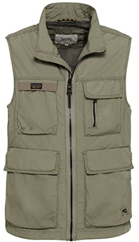 camel active Herren Multipocket Weste mit Stehkragen Khaki, menswear-56