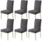 MIULEE Stuhlhussen 6er Set Stuhlhusse Samt Stretch Elastischer Stuhlbezug Abnehmbarer Waschbarer Stuhlhussen Schwingstühle für Küche Wohnzimmer Bankett Familie Restaurant Hotel Party，Grau
