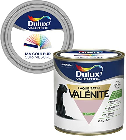 Ma Couleur Sur-mesure par Dulux Valentine – Peinture Laque Glycéro - Grande résistance pour boiseries et ferronneries - Satin Rose des Sables 0,5 L