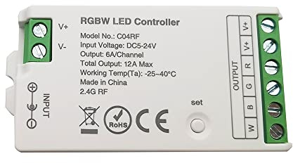 Vrabocry C04RF 2.4Ghz RGBW LED Controller für 5050RGBW LED-Streifen Arbeit mit Tuya Gateway LM096 RF-Fernbedienung Dimmer Farbe ändern