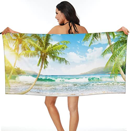 FAiruo Mikrofaser sandfreies Strandtuch Dock und Bay schnell trocknende Strandtücher für Erwachsene Jugendliche Pool Camping (Farbe: B, Größe: 70 x 140 cm)