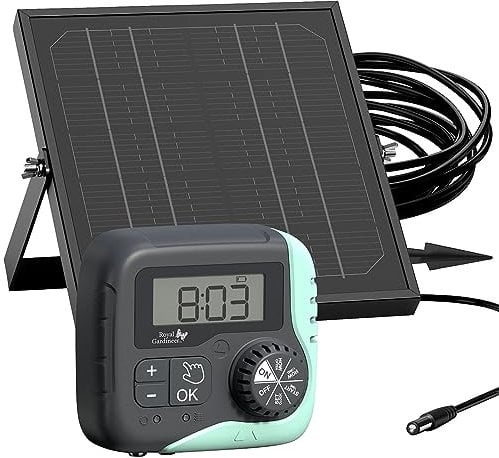 Royal Gardineer Solar Bewässerung: Autarkes 51-teiliges Solar-Bewässerungssystem mit Pumpe, 45 l/Std. (Bewässerung Regentonne, Regentonne mit Pumpe, Gewächshaus)