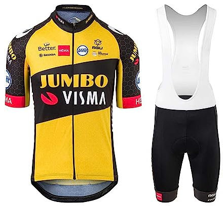 assocauicy Herren Kurzarm Fahrrad Trikot Set,Atmungsaktiv Schnell Trocknend Radtrikot Mit 4d Gel Gepolsterten Shorts Fahrradbekleidung Set