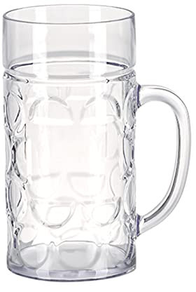 Chope à bière en plastique avec verres incassables Gobelet à eau incassable pour l'intérieur et l'extérieur Verres à bière lavables au lave-vaisselle