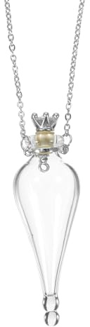 CALLARON Mini Glasflasche Halskette 2.36 X 0.79 X 0.79 in Wunschflaschen Anhänger Flasche Mit Kette Für Aufbewahrung Kleiner Gegenstände Reise Dekoration