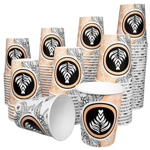 200 Stück Pappbecher 180ml Made in Germany Premium Kaffebecher Einweg | 100% Dicht | weiss (40)