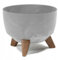 HowHomely Deko Blumentopf mit 3 Beinen Hoch 19 cm - Grau Blumenübertopf - Langlebige und Leichte Übertopf 25 cm Durchmesser für Wohnzimmer Garten oder Terrasse