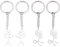 UYRVAPE 4pcs Porte-clés Drôle Smiley Figurine de Visage Langue Des Signes Porte-clés, Doigt Stickman mignon tendance sac clé de voiture pendentif Couple cadeau porte-clés