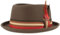 Breiter Filzhut Trilby Hut mit Rips-Garnitur Dunkelbraun