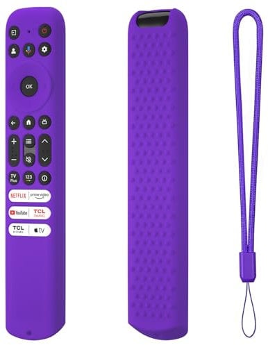 Silicone Remote Controller Cases Protective Covers for TCL Smart TV Shockproof Remote Control Sleeve for TCL RC813 FMB1/RC923 FMB3/RC902V FMR1 FMR4 FMR5 (Dark Purple)