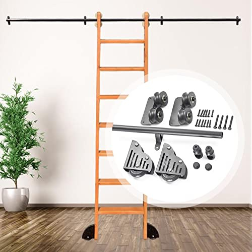 Schiebetür-Set mit Schiebeleiter, Bibliotheks-Hardware, Rollschiene (ohne Leiter), 5 m Schienen-Kit