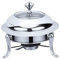 Gralara Réchaud Rond En Acier Inoxydable avec Couvercle, Support de Carburant, Ensemble de Réchauds, Chauffe-buffet pour Hôtel, Argent