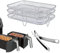 Rectangle Air Fryer Rack Set 3 Layers,Stainless Steel Air Fryer Basket with Clip,for N-i-n-j-a DZ201 Food Model 6 in 1 2 Basket Air Fryer and The N-i-n-j-a DZ100 Food Model 4 in 1 2 Basket Air Fryer
