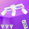 YindaLux Deckenstrahler LED Dimmbar mit Fernbedienung, RGB Farbwechsel 25W 2850LM Deckenlampe Strahler Schwenkbar, Weiß Deckenleuchte 3 Flammig mit Unteres Glühen 10W+3x5W GU10 Spot für Wohnzimmer