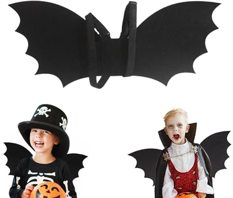 dinghaole Costume Chauve Souris Enfant, Ailes Noires, Deguisement Diable, Costume d'halloween Enfant, Costumes de Halloween pour Fille Garçon Carnaval Fête de Cosplay, pour Enfants de 0 à 5 Ans