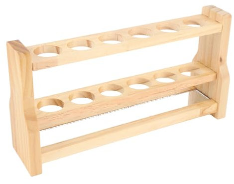 Hölzerne Reagenzgläser, Robuste und Hitzebeständige, Multifunktionale Halter für Labor- und Arbeitsraum, Geeignet für Röhrchen, Lippenbalsam, Tintensätze (31 mm)