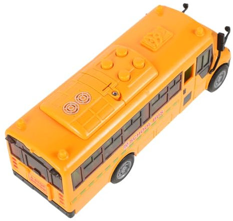 SOPOTUTU Modèle De Bus Scolaire pour Garçon Fille avec Portes Ouvrantes Jouet À Inertie avec Musique Voiture Modèle Réaliste pour Jeu Interactif