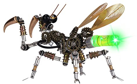 Torquino Puzzle 3D in metallo, stile steampunk, kit di montaggio con luce notturna, puzzle fai da te in metallo con insetti animali, artigianato fai da te per adulti (260 pezzi in più)