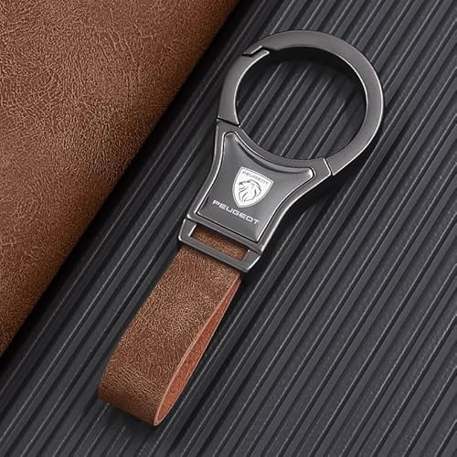 LDBKFD Schlüsselanhänger für Peugeot Rifter Standard 2021-2024, Auto Anti-Schlüsselbund Anhänger Schlüsselanhänger Dekorationen Autozubehör,Brown-Black