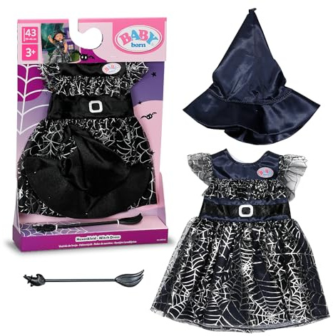 BABY born Hexenkleid für 43 cm Puppen mit Hut und Besen | Hexenkleid, Hut, Besen, passend für 43 cm Puppen