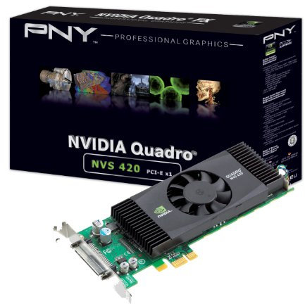 PNY Quadro NVS 420 Nvidia Graphics Card (256MB GDDR3, PCI-E x1)