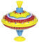 Goki 53050 - farbenfroher Brummkreisel aus hochwertigem Blech: Fördert Feinmotorik und bietet langlebigen Spielspaß Ø 18,5 cm, H= 21 cm