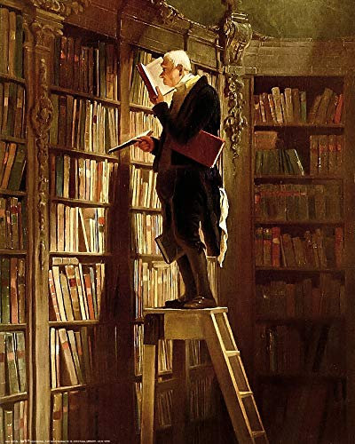 1art1 Carl Spitzweg Poster Der Bücherwurm, 1850 Kunstdruck Bild 50x40 cm
