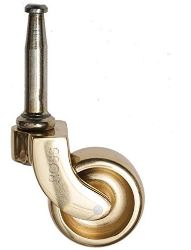 Heavy-Duty Brass Castors with Peg and Socket Fitting, 32mm Wheel Diameter, 100kg Load Capacity, Ideal for Antique Furniture Restoration, Upholstery Vintage Style