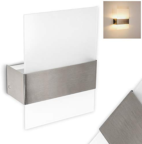 HOFSTEIN LED Außenwandleuchte Vara, Wandlampe aus Edelstahl/Glas, 2-flammige Außenleuchte m. 2 x 2,5 Watt, 360 Lumen, 3000 Kelvin, Wandleuchte mit tollem Lichteffekt für Terrasse/Hof/Haustür, IP44