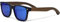 Sonnenbrille Damen & Herren Holz | Premium Walnussholzbügel Schwarzer Acetatrahmen | Holzbrille UV400 Polarisiert Gläser | Damen & Herren Sonnenbrille UV Schutz | (blau)