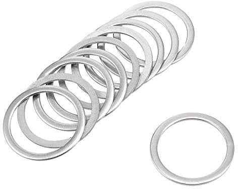 sourcing map 50 Pcs 20mm x 14mm x 0.8mm Rondelle Plate en Acier Inoxydable 304 pour Boulon à Vis