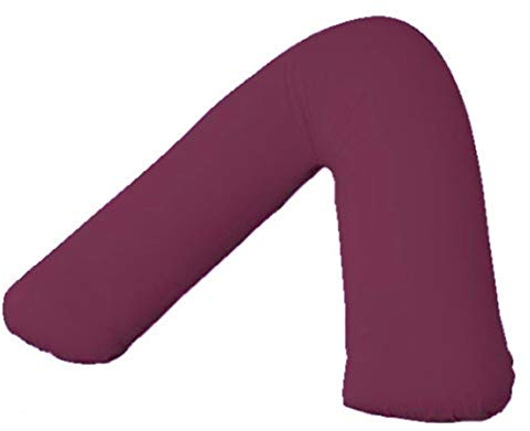 Cotton Connection V SHAPED PILLOW CASE COVER PREGNANCY MATERNITY ORTHOPAEDIC SUPPORT NURSING (WINE)