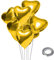 CozofLuv 25 Stück 18 Zoll Herzballons Folienballons Luftballons Herzform Heliumballons Herzluftballons für Geburtstag Valentinstag Hochzeit Verlobung (Gold)