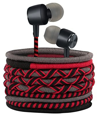 URIZONS In-Ear Auriculares con Cable Trenzado Colorido - con Micrófono Control de Volumen Resistente al Sudor y con Aislamiento de Ruido 3.5mm Conector para Smartphones PC