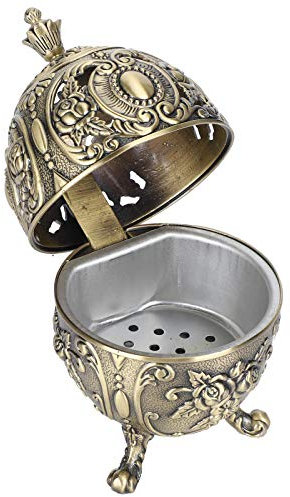 Garosa Weihrauchbrennerhalter, Vintage Eierform Metall Weihrauchkegel Asche Lagerung Ornament für Home Office Schlafzimmer Dekoration Handwerk