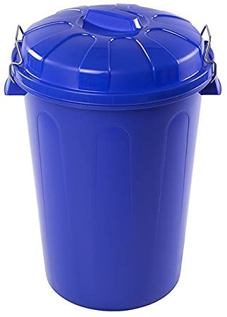 Tradineur - Poubelle industrielle avec couvercle et poignées métalliques, poubelle de recyclage, industrielle, fabriquée en Espagne (bleu, 100 litres, 57 x 74,5 x 52 cm)