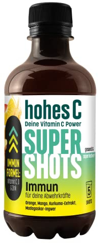 Hohes C Super Shots Immun (1 x 330ml) – Starke Abwehrkräfte mit Orange, Mango, Ingwer, Kurkuma-Extrakt – vegan, ohne Zuckerzusatz & Konservierungsstoffe