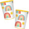 amscan 8 Party-Becher * RETRO RAINBOW * für Kindergeburtstag und Mottoparty | Regenbogen Kinder Geburtstag Partybecher Pappbecher Motto