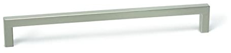 Gedotec Stangengriff lang | DER U | Möbelgriff Nickel gebürstet Länge: 500 mm - Bohrabstand: 492 mm | 1 Stück | Relinggriff für Küche mit Zubehör | Griff Möbel | Schrankgriffe Badezimmer-Schrank