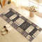 WTHYGB Teppich Läufer Flur Küche 50x200 cm, Modern rutschfest Waschbar Küchenläufer Flurläufer, Lang Polyester Plaid Muster Hellbraun Teppichläufer für Korridor, Schlafzimmer, Innen Wohnzimmer