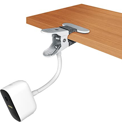 OkeMeeo Verstellbare Schwanenhals-Klemmhalterung für eufy Kameras, Montagehalterung, kompatibel mit Arlo Pro 5S/Pro 4/Pro 3/Pro 2/Essential und mehr 1/4 Zoll Kamera (ohne Bohren, Weiß, 1 Stück)